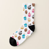 Farbiges Niedliches Cupcakes-Muster Socken (Links - Außen)