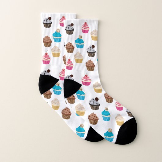 Farbiges Niedliches Cupcakes-Muster Socken (Paar)