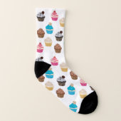 Farbiges Niedliches Cupcakes-Muster Socken (Links - Innen)