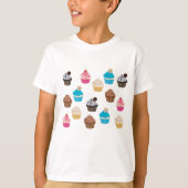 Farbiges Niedliches Cupcakes-Muster T-Shirt (Vorderseite)