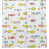 Farbiges Niedliches Fischmuster Duschvorhang (Vorderseite)