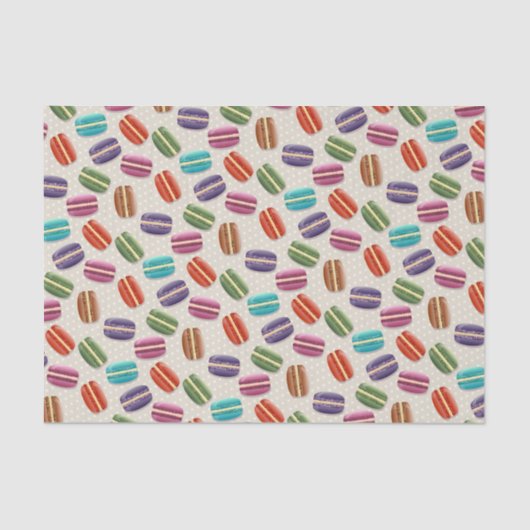 Farbiges Niedliches Macaroonmuster Seidenpapier (Vorderseite)