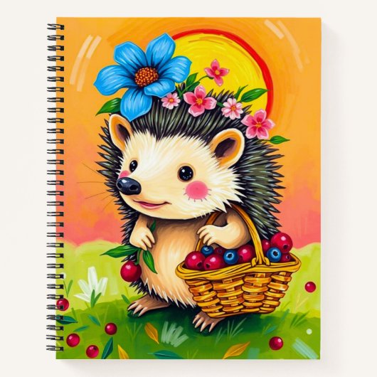 Farbiges Niedliches Porcupine-Notebook/ Niedlich O Notizblock (Vorderseite)