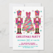Farbiges Nutcracker Weihnachtsbaum-Party Einladung (Vorderseite)