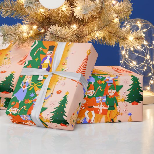 Farbiges Nutcracker World Christmas Wrapping Paper Geschenkpapier (Feiertage)