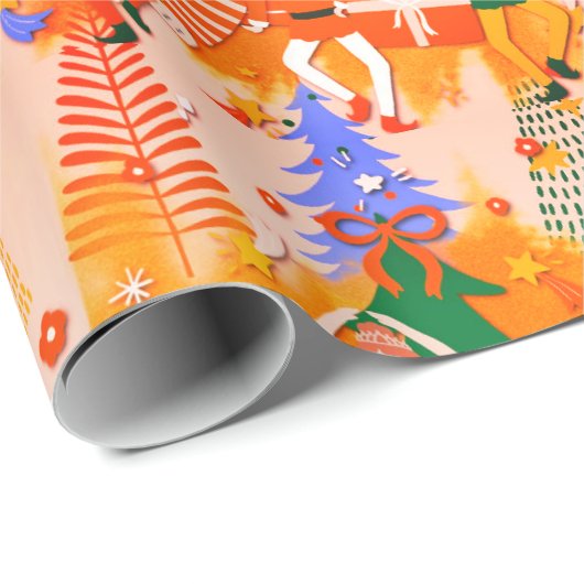 Farbiges Nutcracker World Christmas Wrapping Paper Geschenkpapier (Rolleneckpunkt)