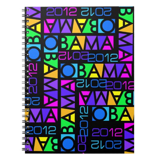 Farbiges OBAMA 2012-Notebook Notizblock (Vorderseite)