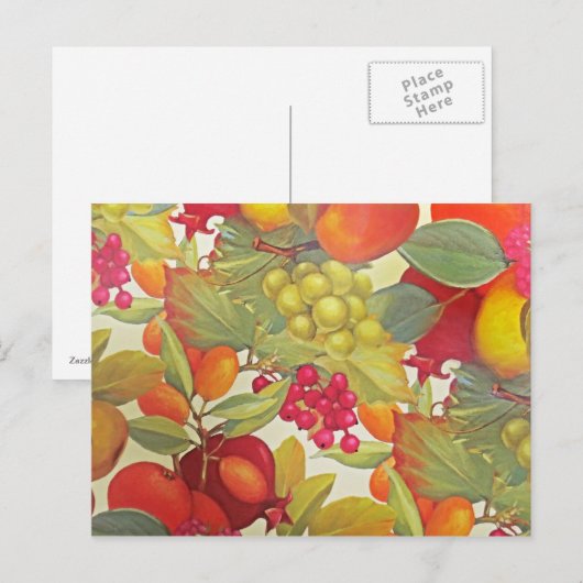 Farbiges Obst Postkarte (Vorne/Hinten)