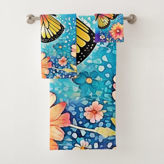 Farbiges Octopus View Design Badhandtuch Set (Insitu)