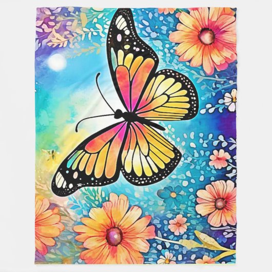 Farbiges Octopus View Design Fleecedecke (Vorderseite)