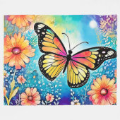 Farbiges Octopus View Design Fleecedecke (Vorderseite (Horizontal))