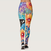 Farbiges Octopus View Design Leggings (Rückseite)