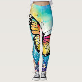Farbiges Octopus View Design Leggings (Vorderseite)