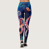 Farbiges Octopus View Design Leggings (Rückseite)