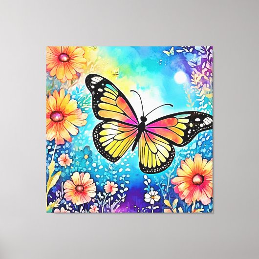 Farbiges Octopus View Design Leinwanddruck (Vorderseite)