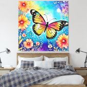 Farbiges Octopus View Design Leinwanddruck (Insitu (Schlafzimmer))