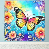 Farbiges Octopus View Design Leinwanddruck (Insitu (Holzboden))