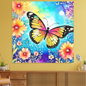 Farbiges Octopus View Design Leinwanddruck (Insitu (Wohnzimmer))