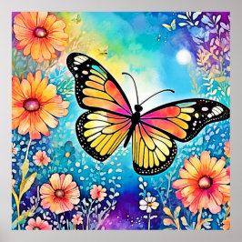 Farbiges Octopus View Design Poster