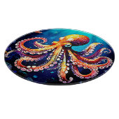 Farbiges Octopus View Design Schneidebrett (Ecke)