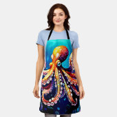 Farbiges Octopus View Design Schürze (Getragen)