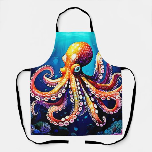 Farbiges Octopus View Design Schürze (Vorderseite)