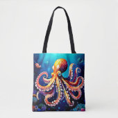 Farbiges Octopus View Design Tasche (Vorderseite)
