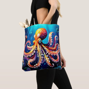 Farbiges Octopus View Design Tasche
