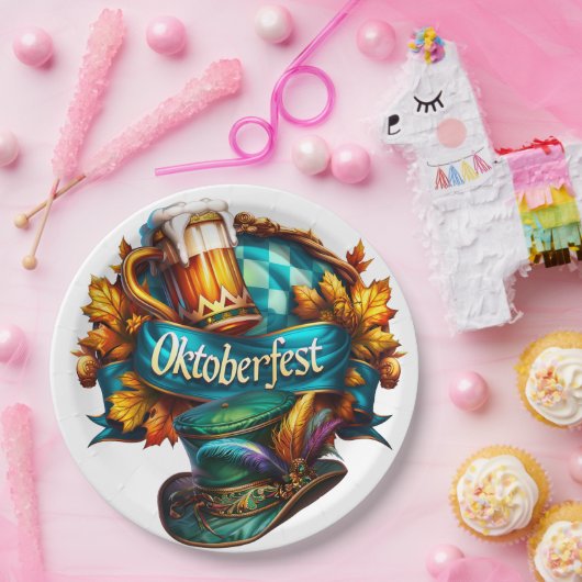 Farbiges Oktoberfest Pappteller (Party)