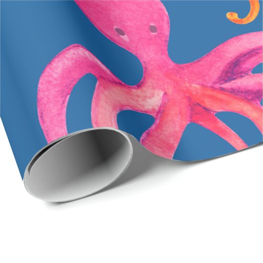 Farbiges Oktopus-nahtloses Muster Geschenkpapier (Rolleneckpunkt)