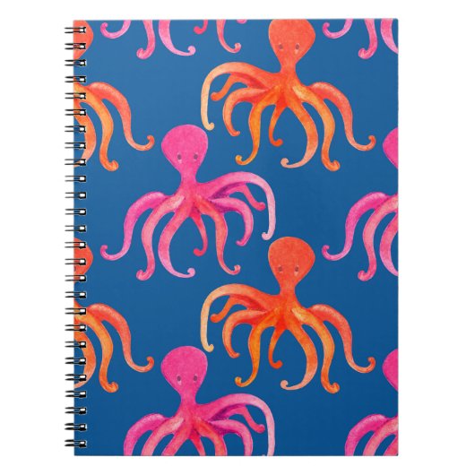Farbiges Oktopus-nahtloses Muster Notizblock (Vorderseite)