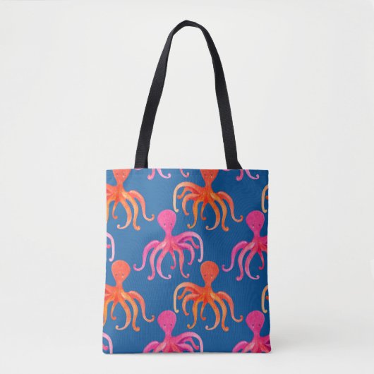 Farbiges Oktopus-nahtloses Muster Tasche (Vorderseite)
