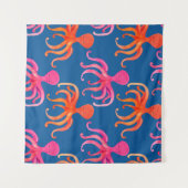 Farbiges Oktopus-nahtloses Muster Wandteppich (Vorderseite (Horizontal))