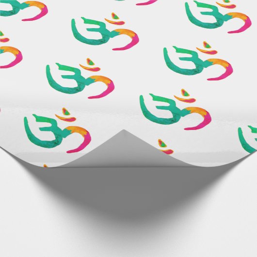 Farbiges OM-Zeichen Geschenkpapier (Ecke)