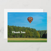 Farbiges Orange Hot Air Ballon Foto Vielen Dank Postkarte (Vorne/Hinten)