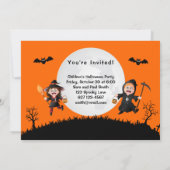Farbiges Orange Jumping Halloween Kids Party Einladung (Rückseite)