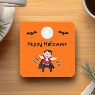 Farbiges Orange Jumping Halloween Kids Party Rechteckiger Pappuntersetzer
