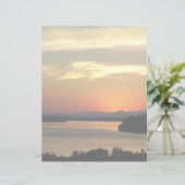 Farbiges Orange Seascape Sonnenuntergang Papier (Stehend Vorderseite)