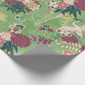 Farbiges orientalisches Seidenmuster Geschenkpapier (Ecke)