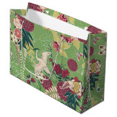 Farbiges orientalisches Seidenmuster Große Geschenktüte (Vorderseite Schrägansicht)