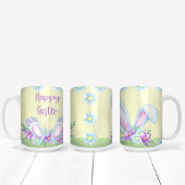 Farbiges Osterdesign mit sonnigen Ohren und Frühli Kaffeetasse