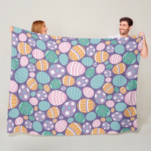 Farbiges Ostereier Muster Fleecedecke (Beispiel)