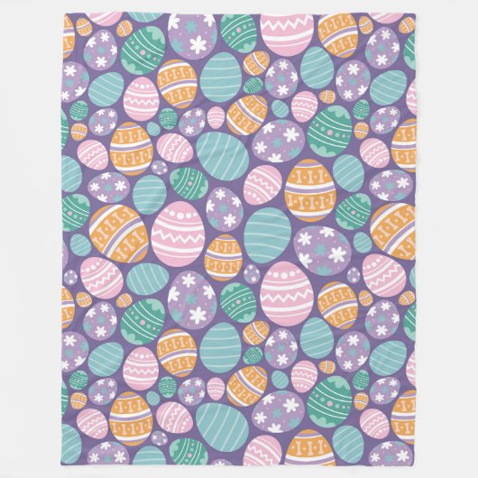 Farbiges Ostereier Muster Fleecedecke (Vorderseite)