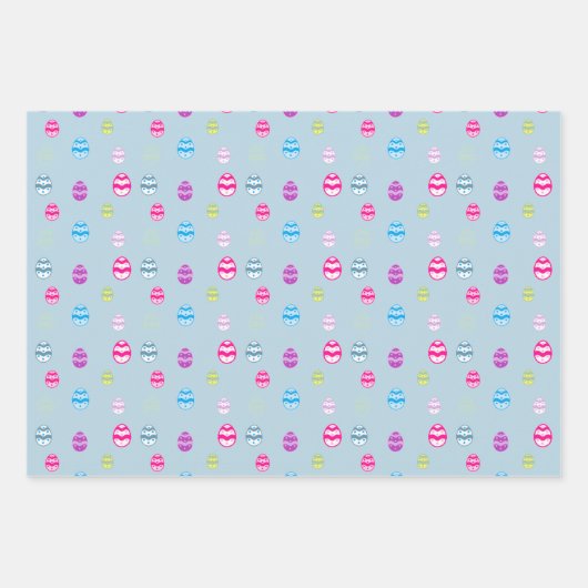 Farbiges Ostereier Muster Geschenkpapier Set (Vorderseite 3)