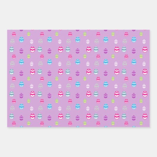 Farbiges Ostereier Muster Geschenkpapier Set (Vorderseite 2)