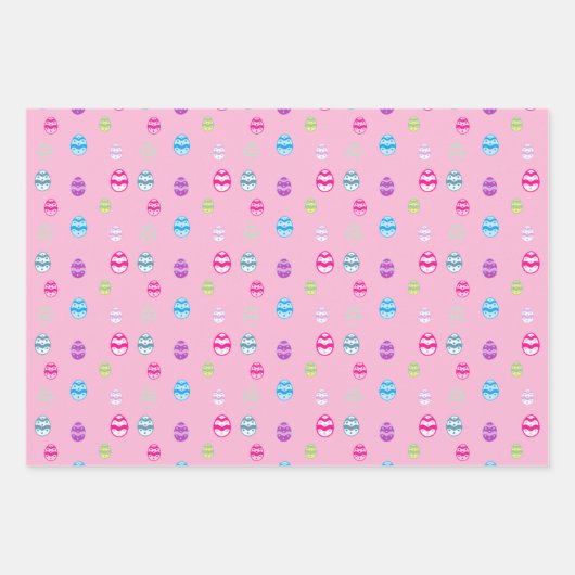 Farbiges Ostereier Muster Geschenkpapier Set (Vorderseite)