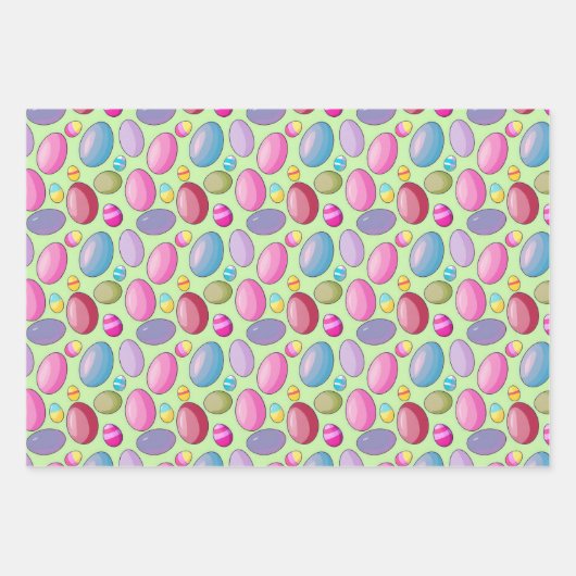 Farbiges Ostereier Muster Geschenkpapier Set (Vorderseite 3)