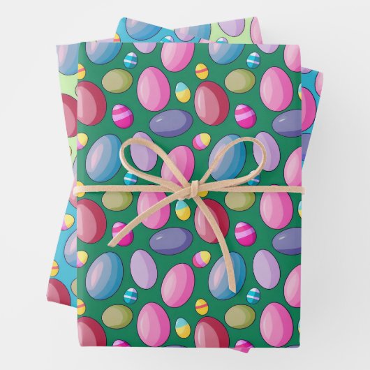Farbiges Ostereier Muster Geschenkpapier Set (Beispiel)