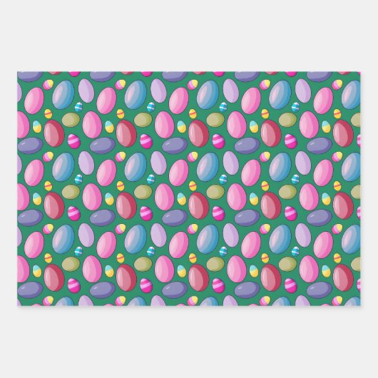 Farbiges Ostereier Muster Geschenkpapier Set (Vorderseite)