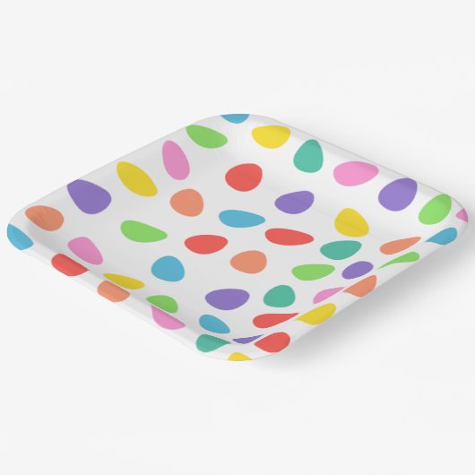 Farbiges Ostereier Muster Pappteller (Gewinkelt)